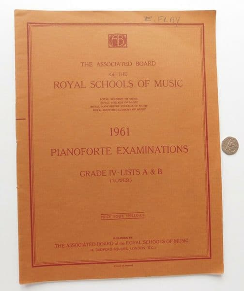 Piano exam pieces 1961 ABRSM Grade IV 4 Lists A and B vintage 1960s music book